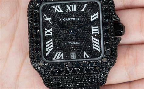 cartier watch black|cartier watch black diamonds.